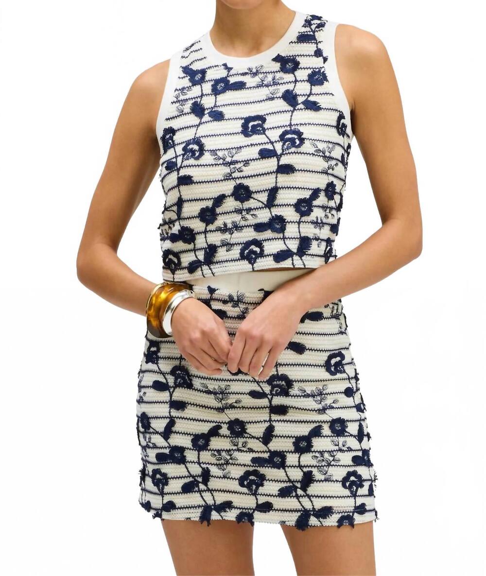 NEW ALLISON NEW YORK alejandra tank in cream/navy